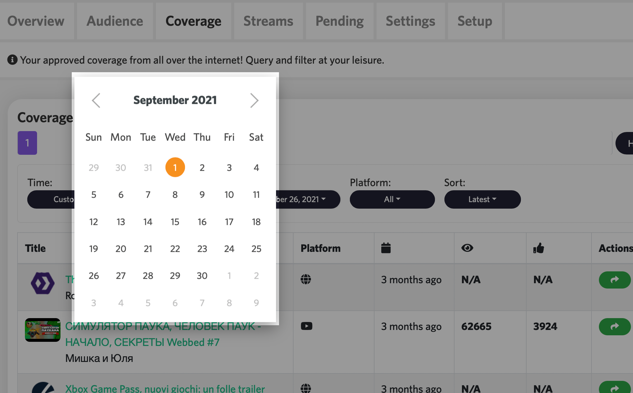 Custom Date Range