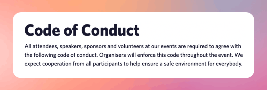 Code Of Conduct