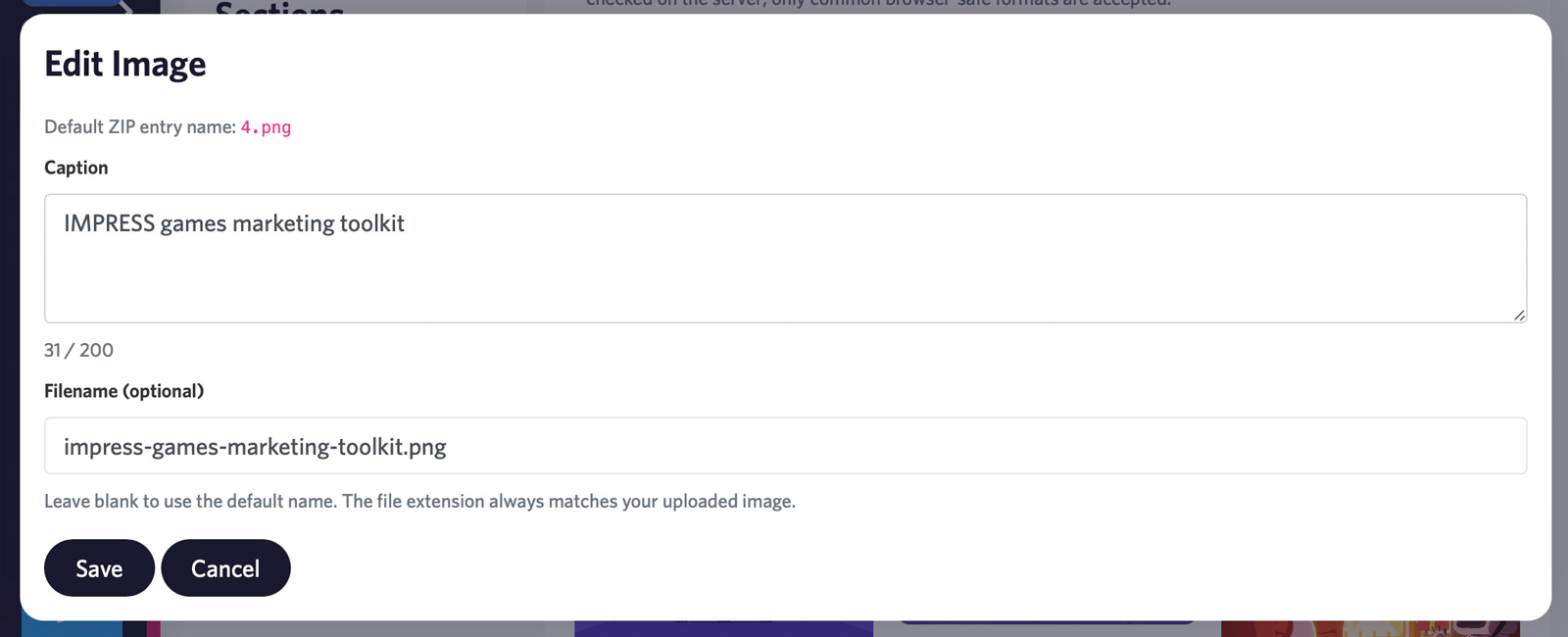 Press Kitty – Image captions & filenames!
